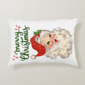 メリークリスマスヴィンテージサンタクロース アクセントクッション (正面)