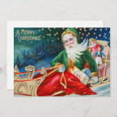 メリークリスマスヴィンテージサンタクロース シーズンカード (正面/裏面)