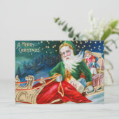 メリークリスマスヴィンテージサンタクロース シーズンカード (スタンド正面)
