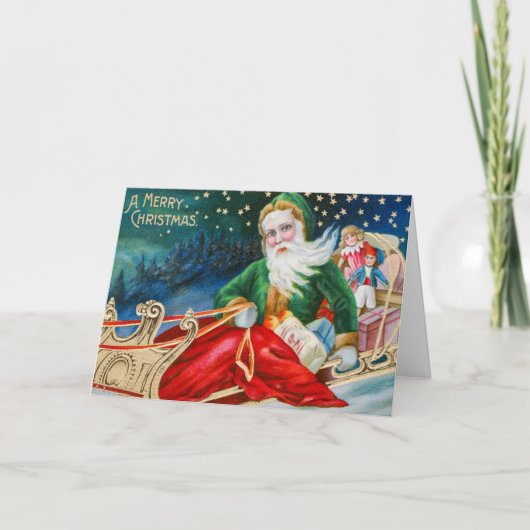 メリークリスマスヴィンテージサンタクロース シーズンカード (正面)