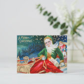 メリークリスマスヴィンテージサンタクロース シーズンポストカード (スタンド正面)