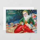 メリークリスマスヴィンテージサンタクロース シーズンポストカード (正面/裏面)