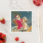 メリークリスマスヴィンテージサンタクロース スタンダードカクテルナプキン (インサイチュ)