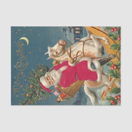 メリークリスマスヴィンテージサンタクロース 薄葉紙 (正面)