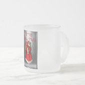 メリークリスマスヴィンテージサンタデザイン フロストグラスマグカップ (正面右)