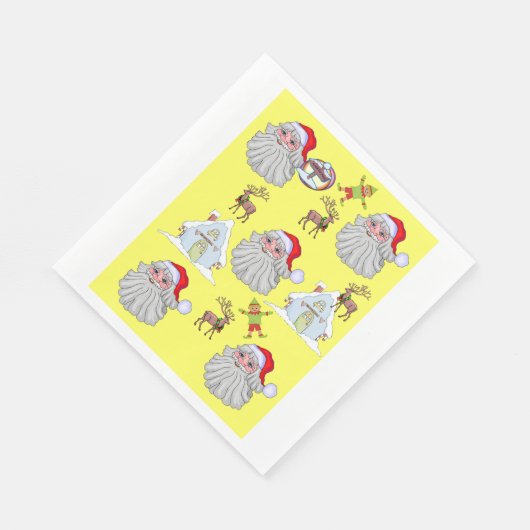 メリークリスマスヴィンテージサンタナプキンス スタンダードランチョンナプキン (角)