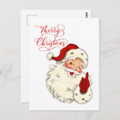 メリークリスマスヴィンテージサンタファミリーホリデーホー ポストカード (正面/裏面)