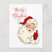 メリークリスマスヴィンテージサンタファミリーホリデーホー ポストカード (正面)