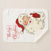 メリークリスマスヴィンテージサンタファミリーホー休日 シェルパブランケット (正面(横))