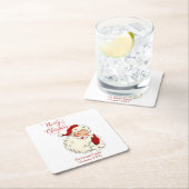 メリークリスマスヴィンテージサンタファミリーホー休日 スクエアペーパーコースター (インサイチュ)