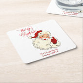 メリークリスマスヴィンテージサンタファミリーホー休日 スクエアペーパーコースター (アングル)