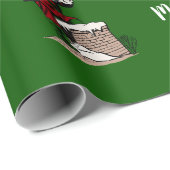 メリークリスマスヴィンテージサンタ名前をカスタムする ラッピングペーパー (ロールコーナー)