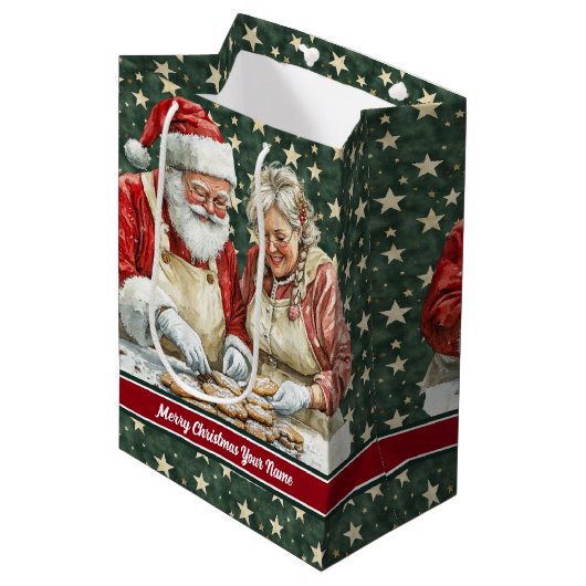 メリークリスマスヴィンテージサンタ抱き枕モノグラム ミディアムペーパーバッグ (正面アングル)