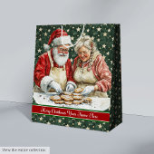 メリークリスマスヴィンテージサンタ抱き枕モノグラム ミディアムペーパーバッグ