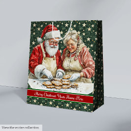 メリークリスマスヴィンテージサンタ抱き枕モノグラム ミディアムペーパーバッグ