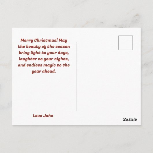 メリークリスマスヴィンテージサンタ&トナカイ ポストカード (裏面)