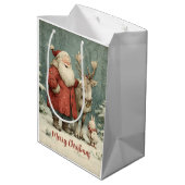 メリークリスマスヴィンテージサンタ&トナカイ ミディアムペーパーバッグ (裏面アングル)