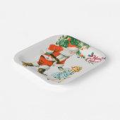 メリークリスマスヴィンテージサンタ ペーパープレート (傾斜あり)