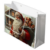 メリークリスマスヴィンテージサンタ ラージペーパーバッグ (正面アングル)