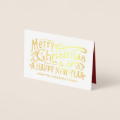 メリークリスマスヴィンテージシャルボードゴールドフォイル 箔カード (正面)