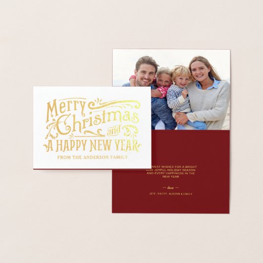 メリークリスマスヴィンテージシャルボードゴールドフォイル 箔カード (ディスプレー)