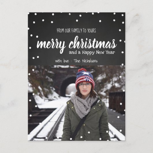 メリークリスマスヴィンテージシャルボード |写真 シーズンポストカード (正面)