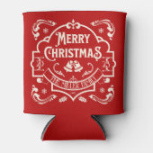 メリークリスマスヴィンテージスタイルデザイン 缶クーラー (正面)