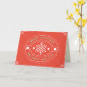 メリークリスマスヴィンテージスタイル カード (黄色い花)