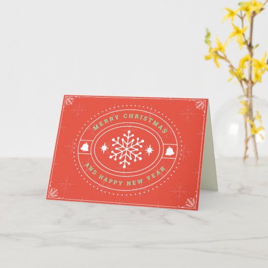 メリークリスマスヴィンテージスタイル カード (黄色い花)