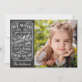 メリークリスマスヴィンテージタイポグラフィホリデーフォト シーズンカード