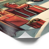 メリークリスマスヴィンテージタウンイラストレーション ポスター (コーナー)