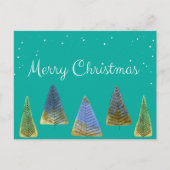 メリークリスマスヴィンテージツリーズホリデーハガキ シーズンポストカード (正面)