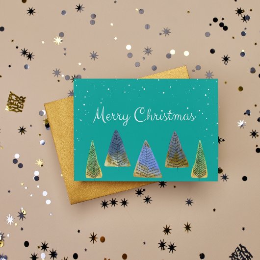 メリークリスマスヴィンテージツリーズホリデーハガキ シーズンポストカード