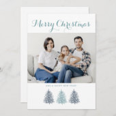 メリークリスマスヴィンテージツリー写真 シーズンカード (正面/裏面)