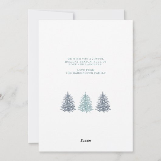 メリークリスマスヴィンテージツリー写真 シーズンカード (裏面)