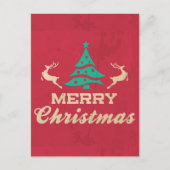 メリークリスマスヴィンテージツリー葉書 シーズンポストカード (正面)