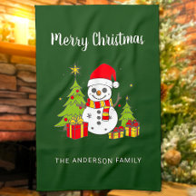 メリークリスマスヴィンテージツリー雪だるま パーソナライズされた