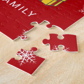 メリークリスマスヴィンテージツリー雪だるま パーソナライズされた ジグソーパズル (側面)