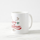 メリークリスマスヴィンテージデザイン | 赤と緑 コーヒーマグカップ (正面右)