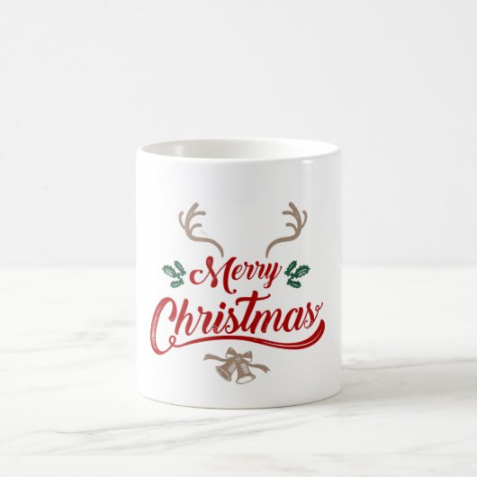 メリークリスマスヴィンテージデザイン | 赤と緑 コーヒーマグカップ (中央)
