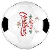 メリークリスマスヴィンテージデザイン | 赤と緑 サッカーボール (回転)