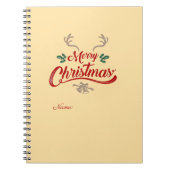 メリークリスマスヴィンテージデザイン | 赤と緑 ノートブック (正面)