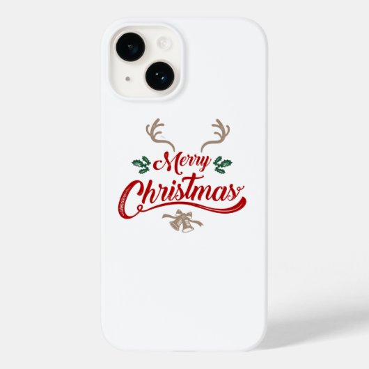 メリークリスマスヴィンテージデザイン | 赤と緑 Case-Mate iPhoneケース (裏面)