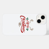 メリークリスマスヴィンテージデザイン | 赤と緑 Case-Mate iPhoneケース (裏面 (横))