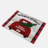 メリークリスマスヴィンテージトラック名の書式の追加 ドアマット (アングル)