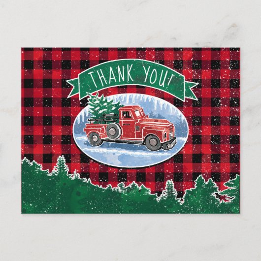 メリークリスマスヴィンテージトラック ポストカード (正面)
