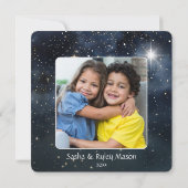 メリークリスマスヴィンテージビレッジファミリーフォト名 カード (裏面)