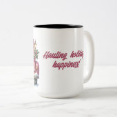 メリークリスマスヴィンテージピンクトラック ツートーンマグカップ (正面右)