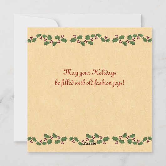 メリークリスマスヴィンテージフラットクリスマスカード シーズンカード (裏面)