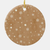 メリークリスマスヴィンテージブラウン家族写真 セラミックオーナメント (裏面)